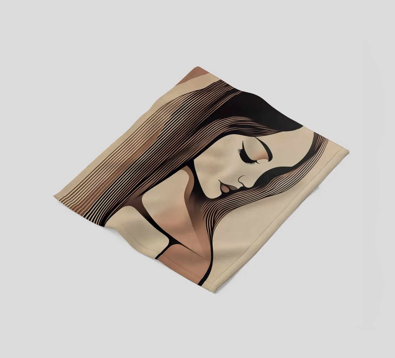 Abstract woman fleece blanket by Imagine