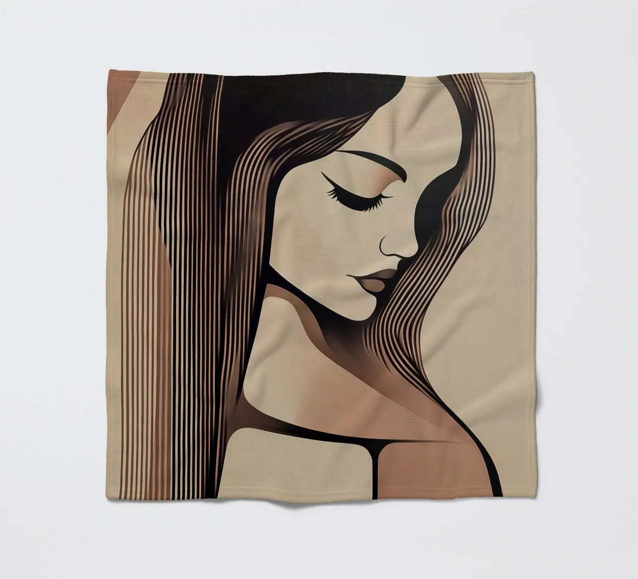 Abstract woman fleece blanket by Imagine