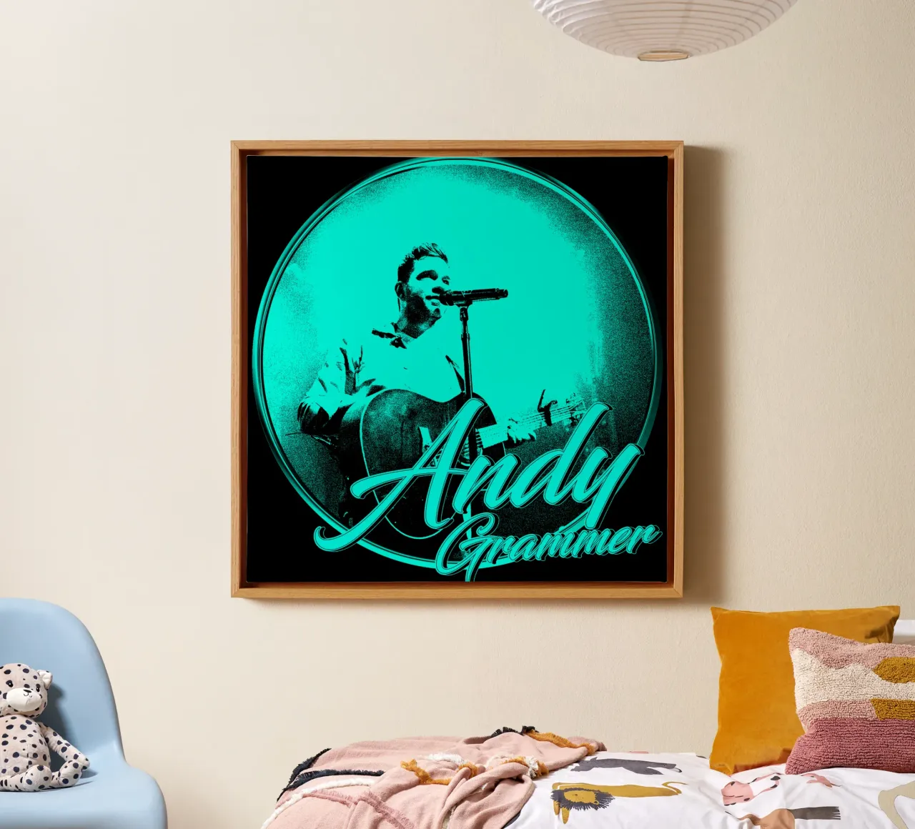 Andy Grammer d'epoca tela con Cornice a cassetta da grass.studio_