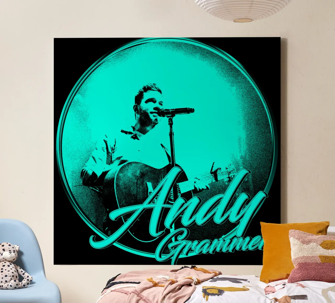 Andy Grammer d'epoca tela con Cornice a cassetta da grass.studio_