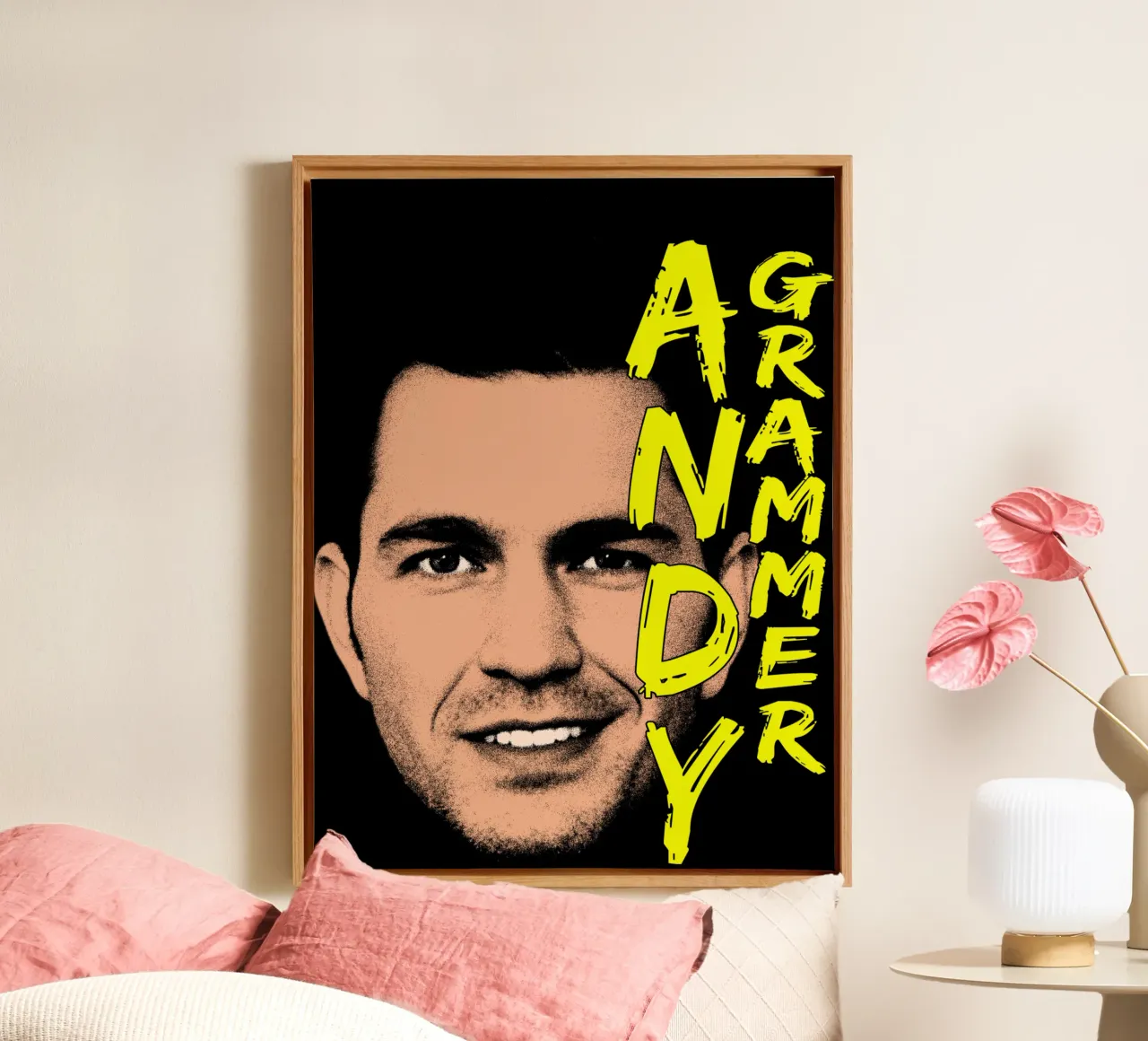 Grunge Style Andy Grammer canvas with Floater frame by grass.studio_