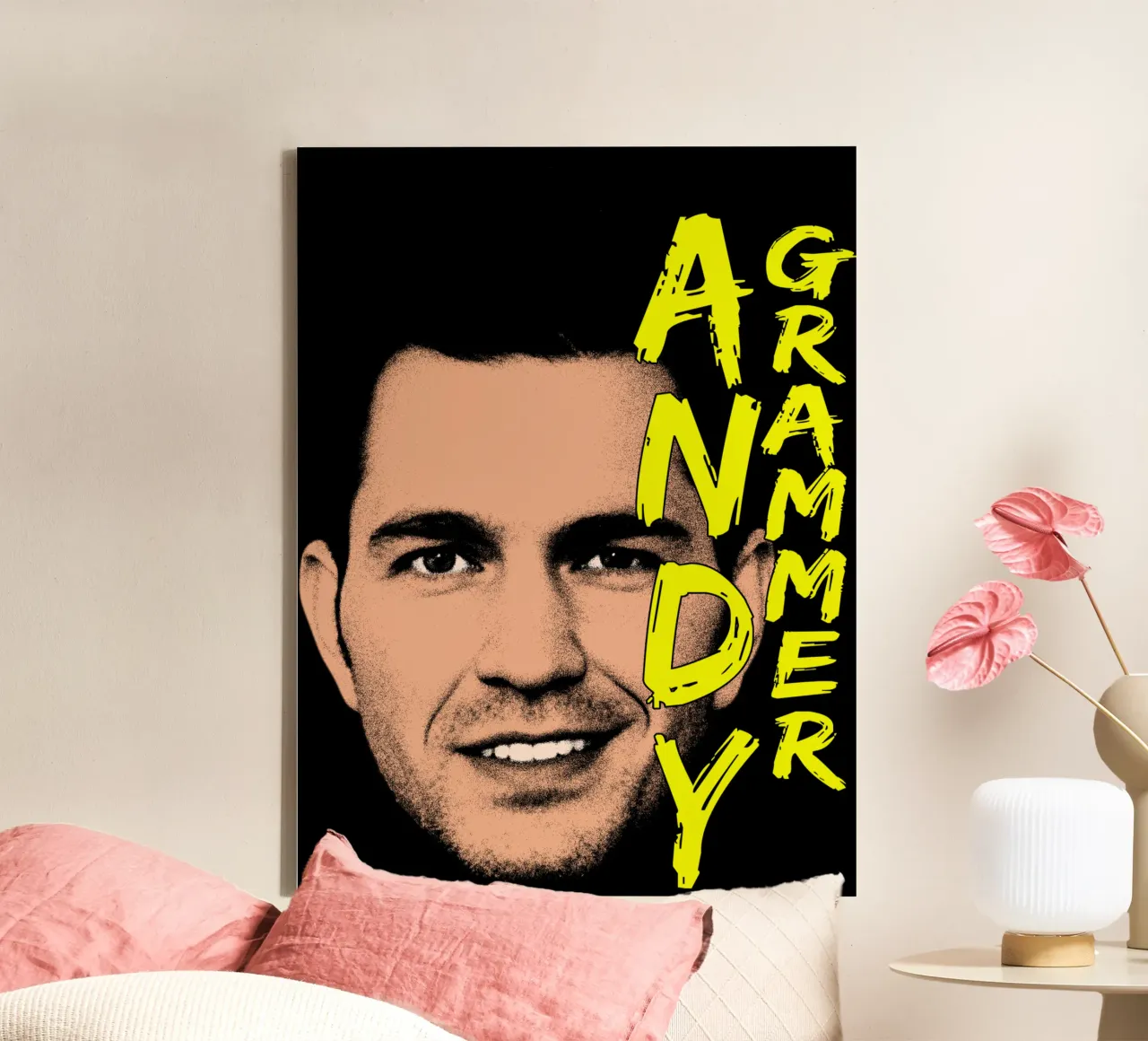 Grunge Style Andy Grammer canvas with Floater frame by grass.studio_