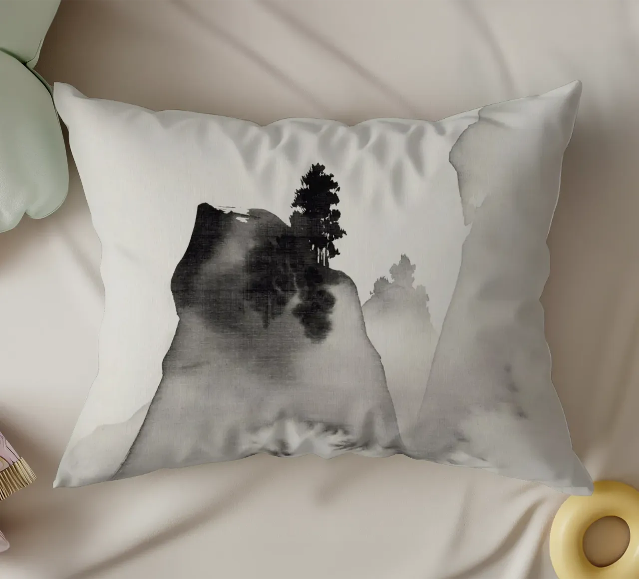 Mountains (right from the triptych Three Evening Scenes) cuscino da vintageshop
