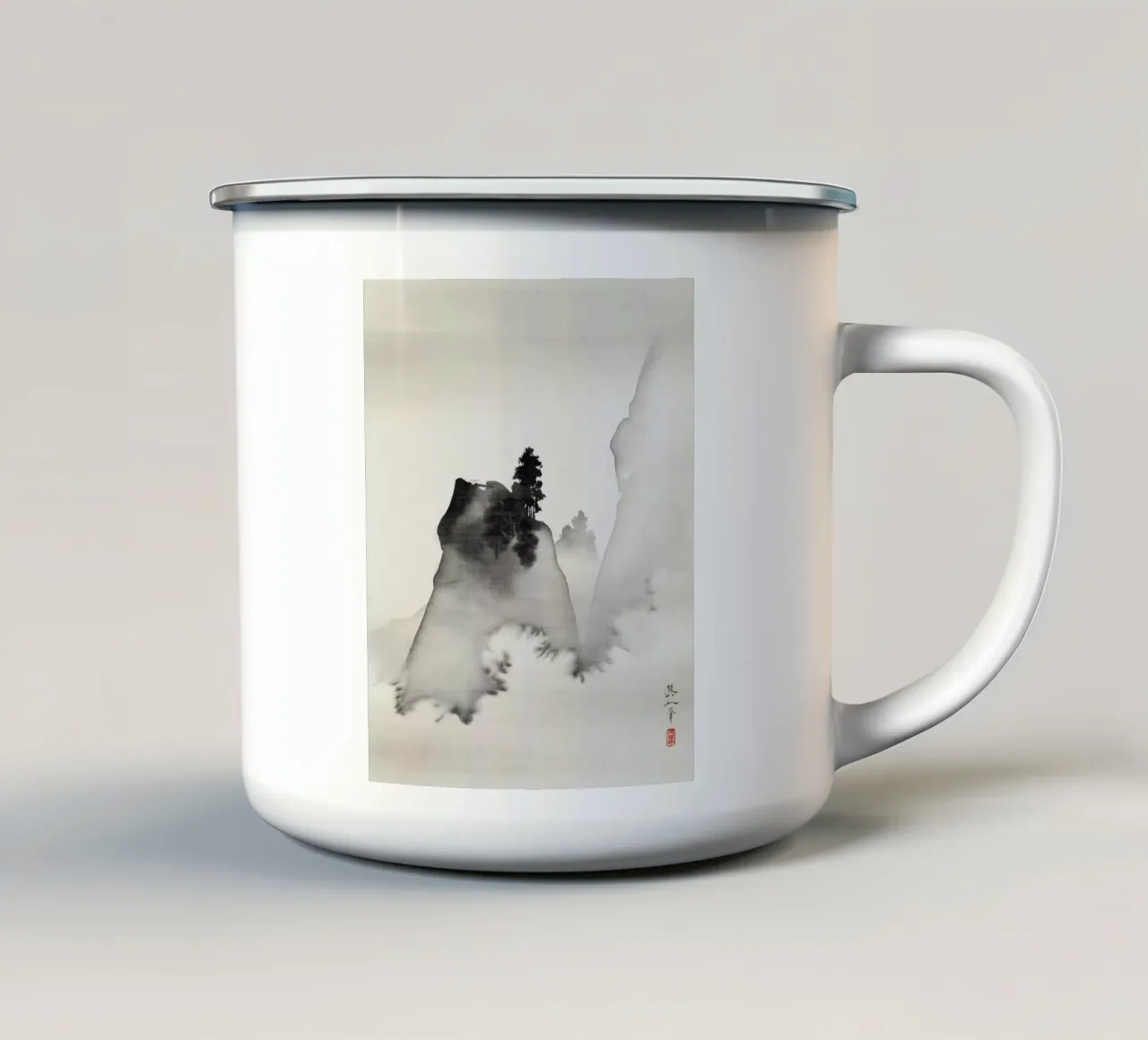 Mountains (right from the triptych Three Evening Scenes) tazza in smalto da vintageshop