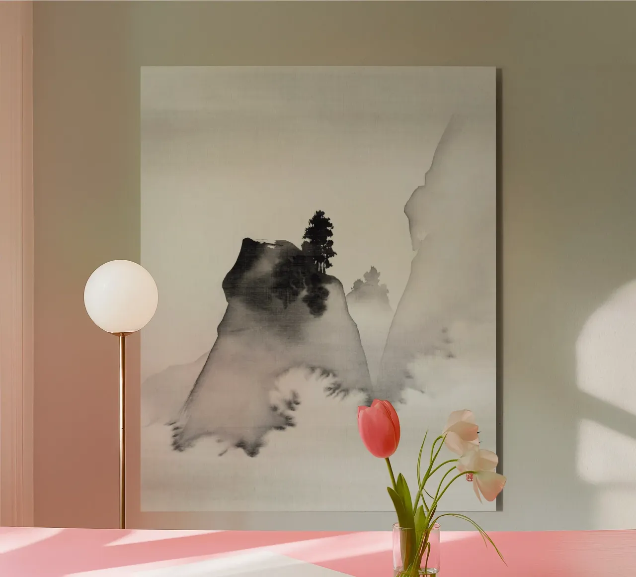 Mountains (right from the triptych Three Evening Scenes) alluminio dibond da vintageshop