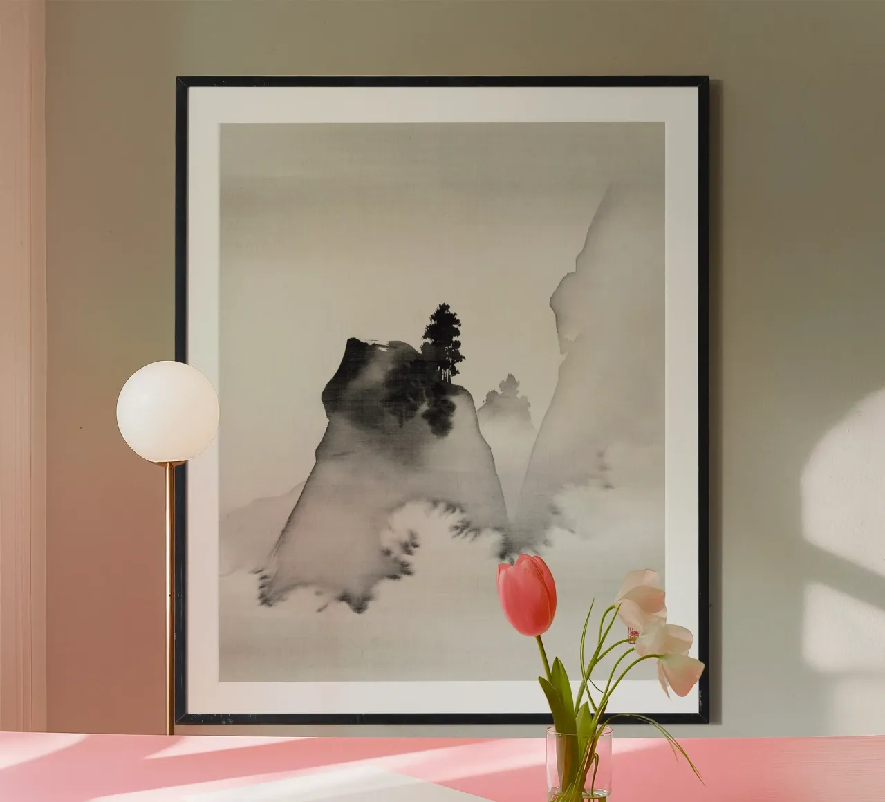Mountains (right from the triptych Three Evening Scenes) poster da vintageshop