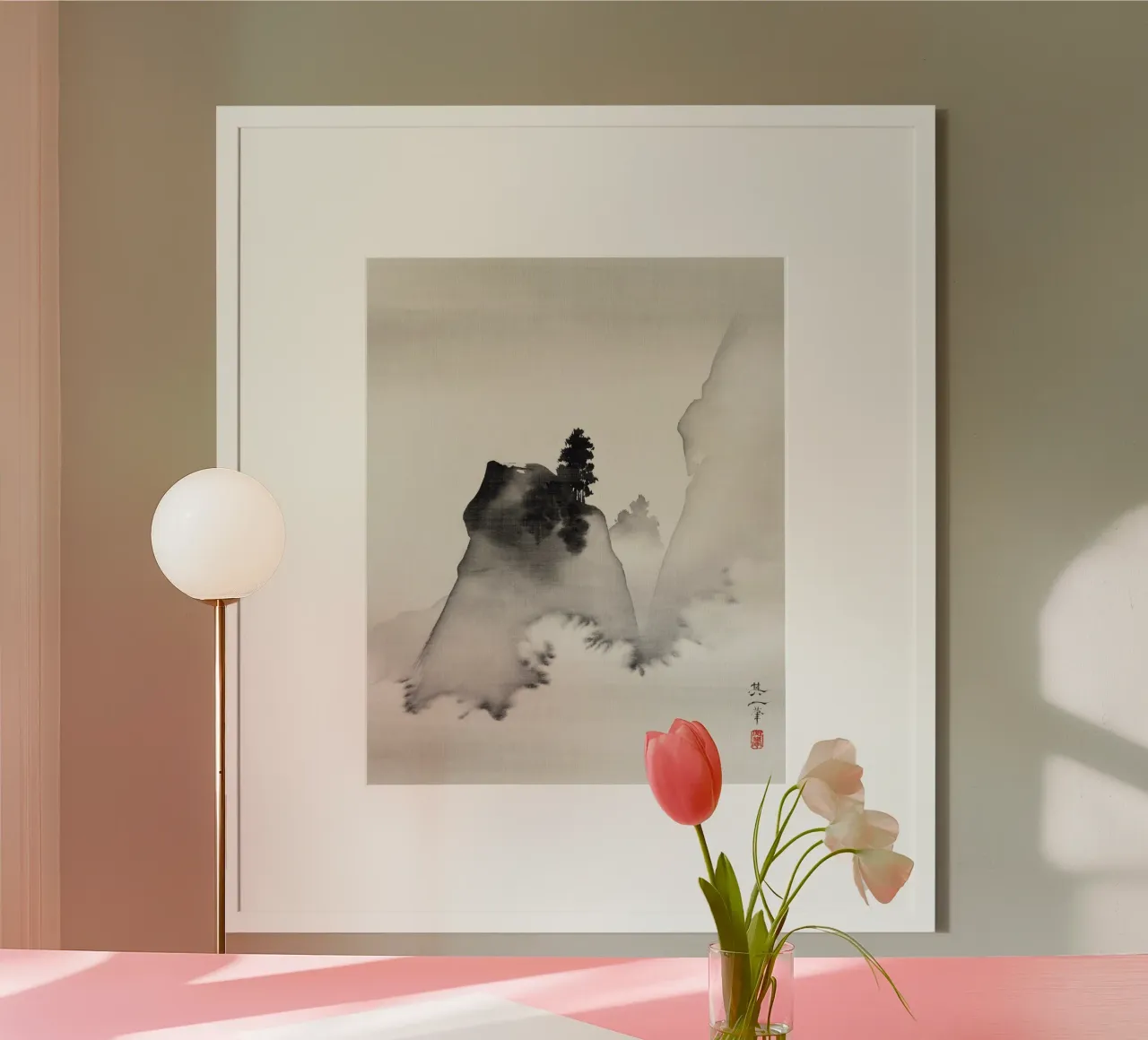 Mountains (right from the triptych Three Evening Scenes) poster da vintageshop