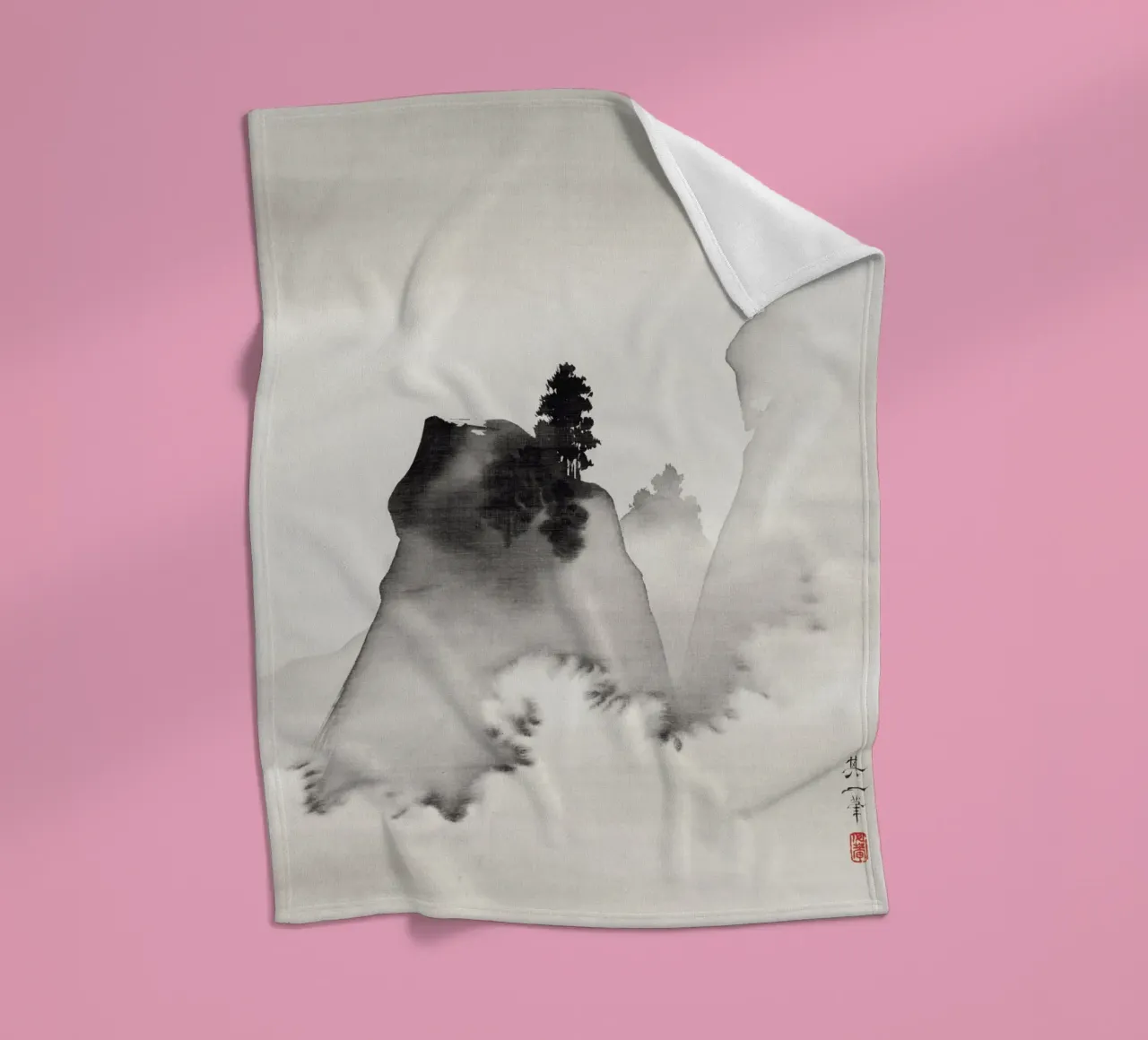 Mountains (right from the triptych Three Evening Scenes) coperta in pile da vintageshop