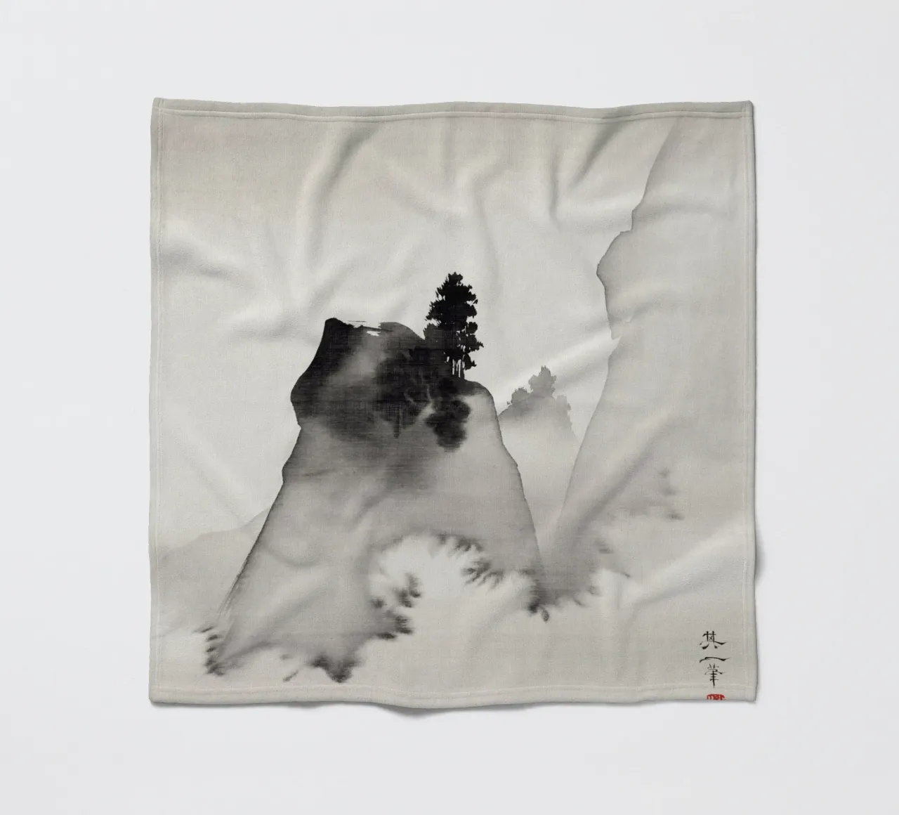 Mountains (right from the triptych Three Evening Scenes) coperta in pile da vintageshop