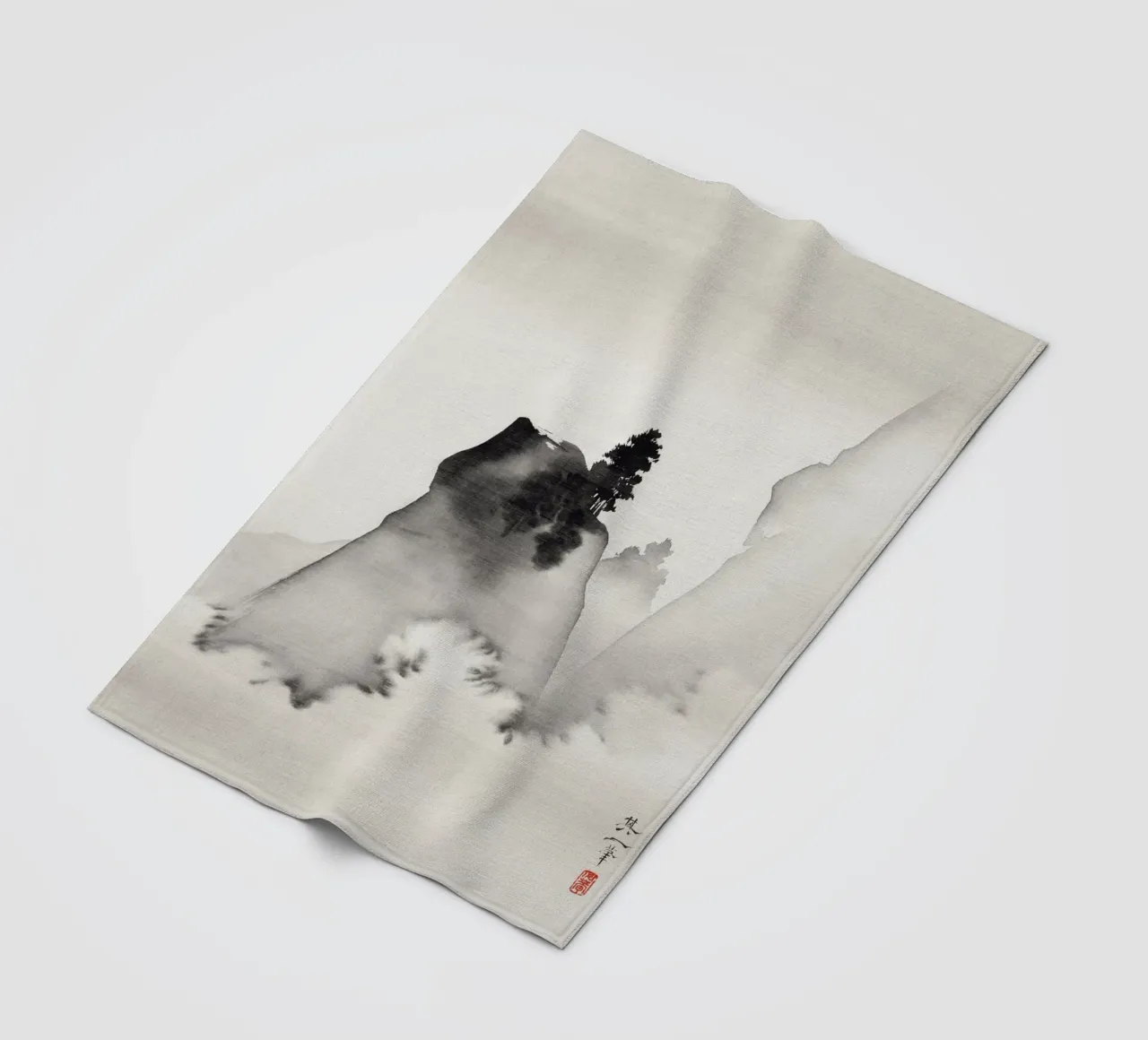 Mountains (right from the triptych Three Evening Scenes) coperta in pile da vintageshop