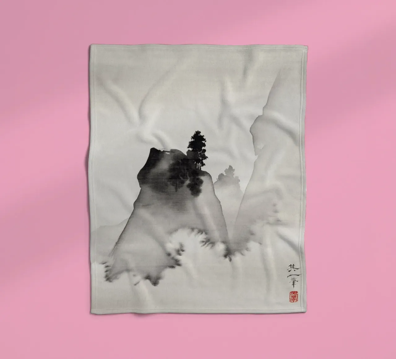 Mountains (right from the triptych Three Evening Scenes) coperta in pile da vintageshop