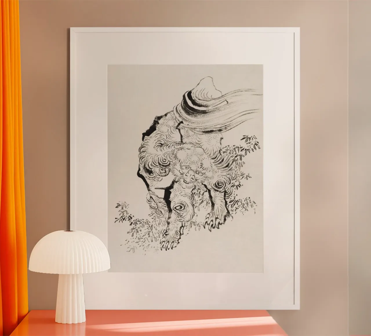 Japanese tiger poster con telaio in alluminio da vintageshop