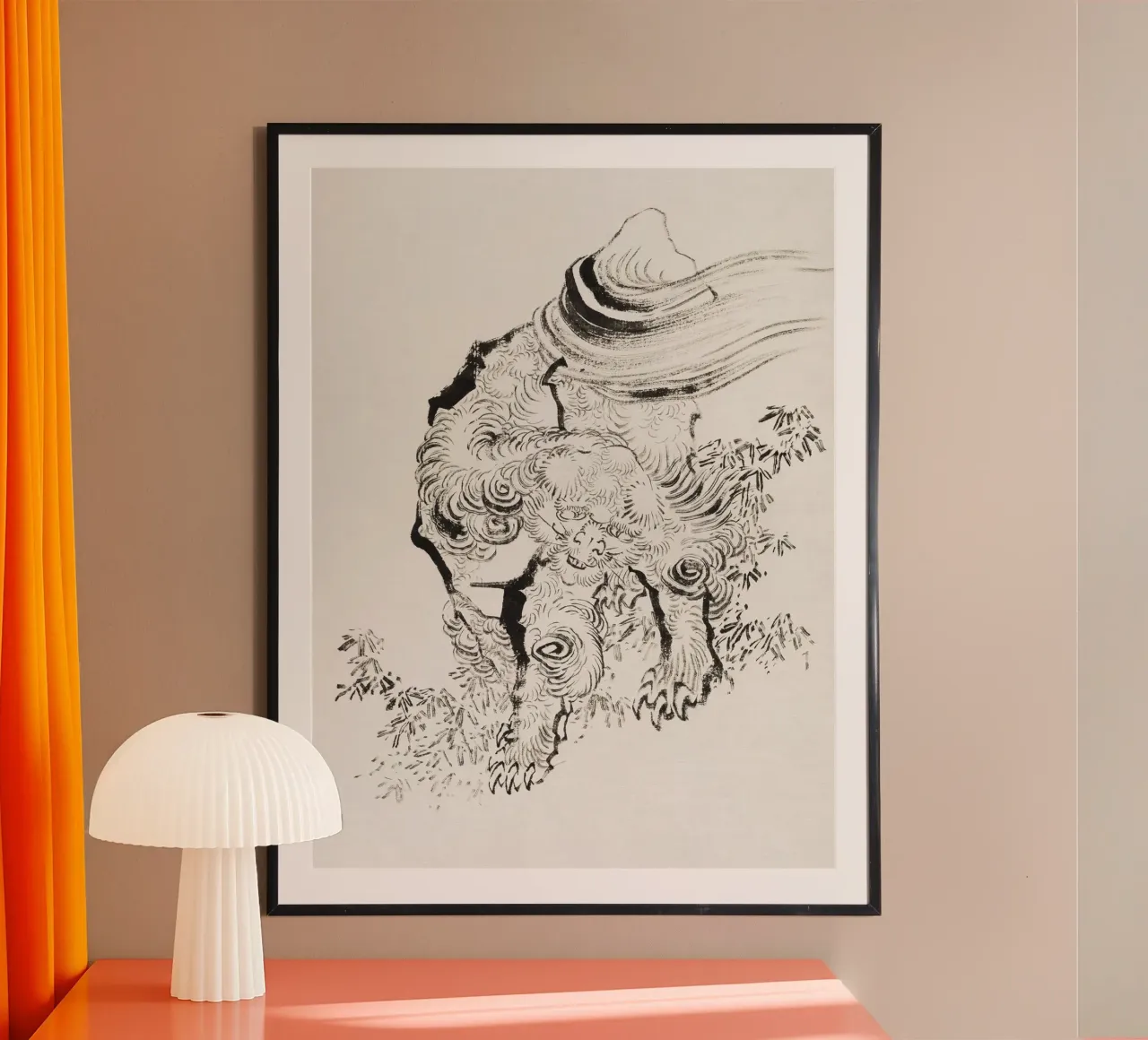 Japanese tiger poster con telaio in alluminio da vintageshop