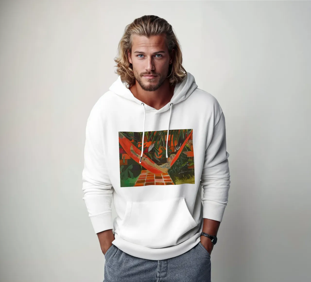 Alice a Boscoe's, 2023 - Peter Doig felpa con cappuccio da Milfordpaint