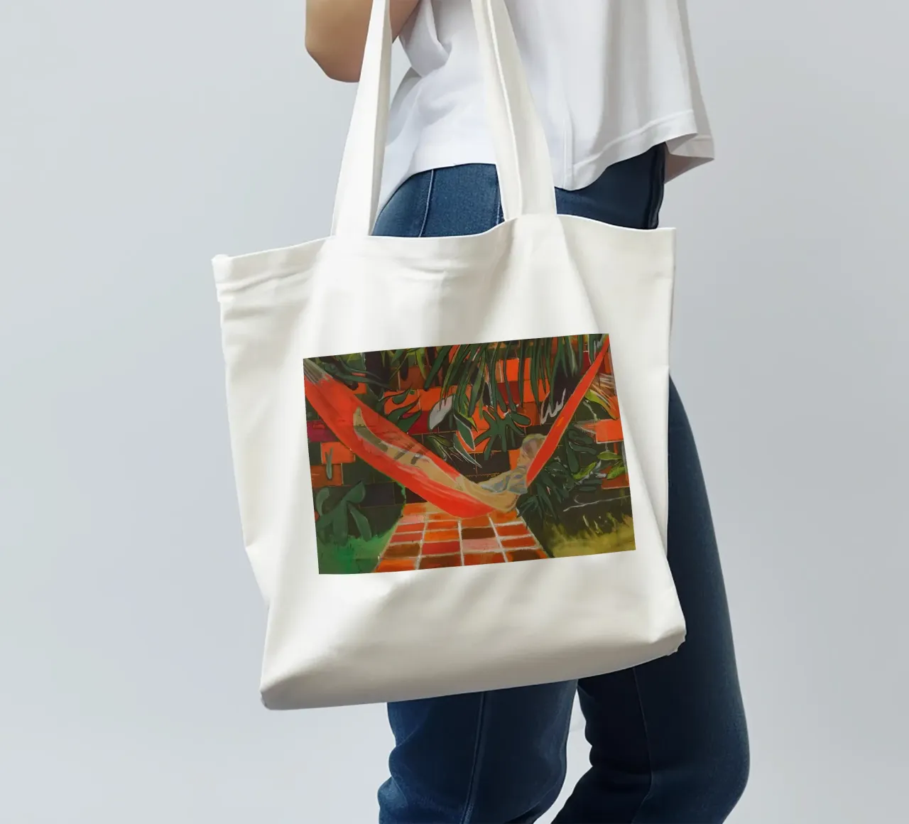 Alice a Boscoe's, 2023 - Peter Doig borsa in juta da Milfordpaint
