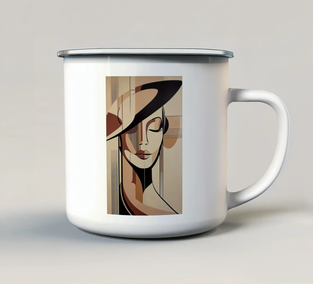 Donna astratta tazza in smalto da Imagine