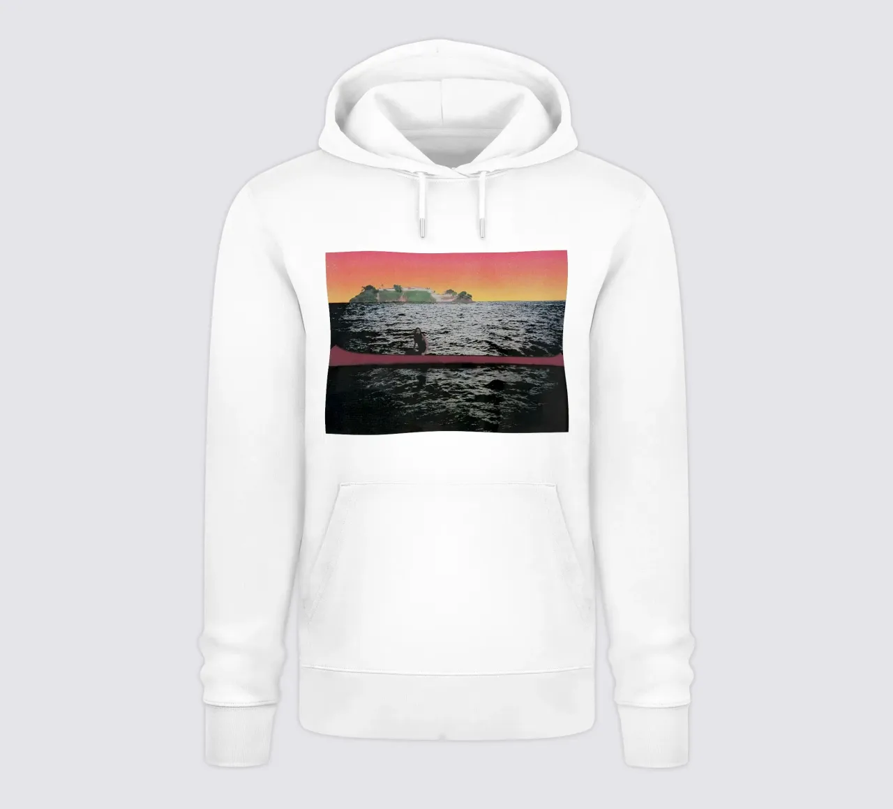 Isola delle canoe, 2000 - Peter Doig felpa con cappuccio da Milfordpaint