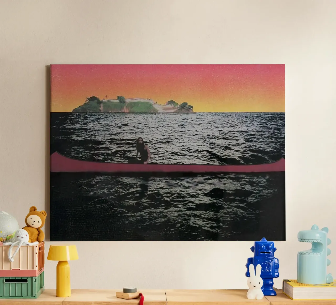 Canoe Island, 2000 - Peter Doig canvas with Floater frame by Milfordwings