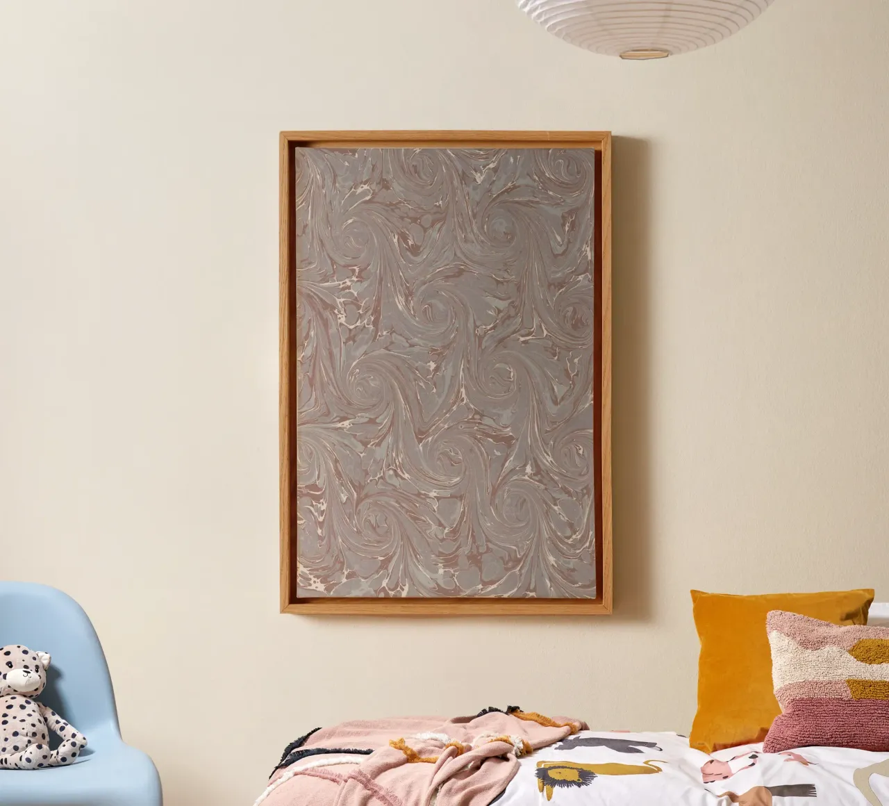 Marbled Paper Flyleaf canvas met Baklijst van vintageshop