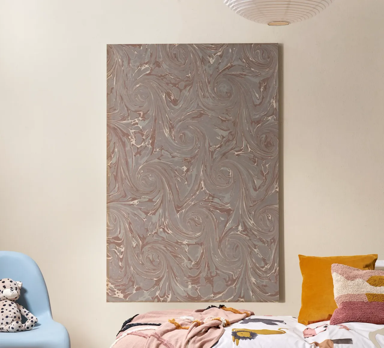 Marbled Paper Flyleaf canvas met Baklijst van vintageshop