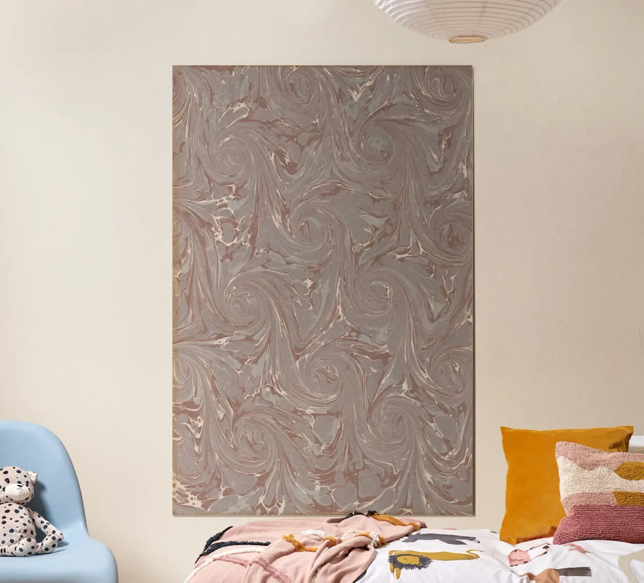 Marbled Paper Flyleaf poster con telaio in alluminio da vintageshop