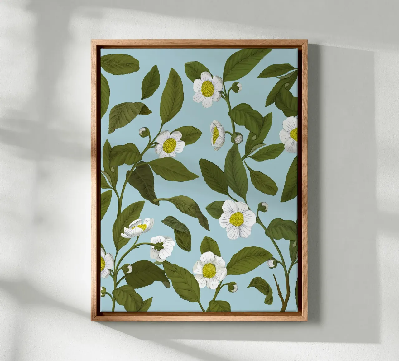 Fiori bianchi - Silja Goetz tela con Cornice a cassetta da Monillustrations