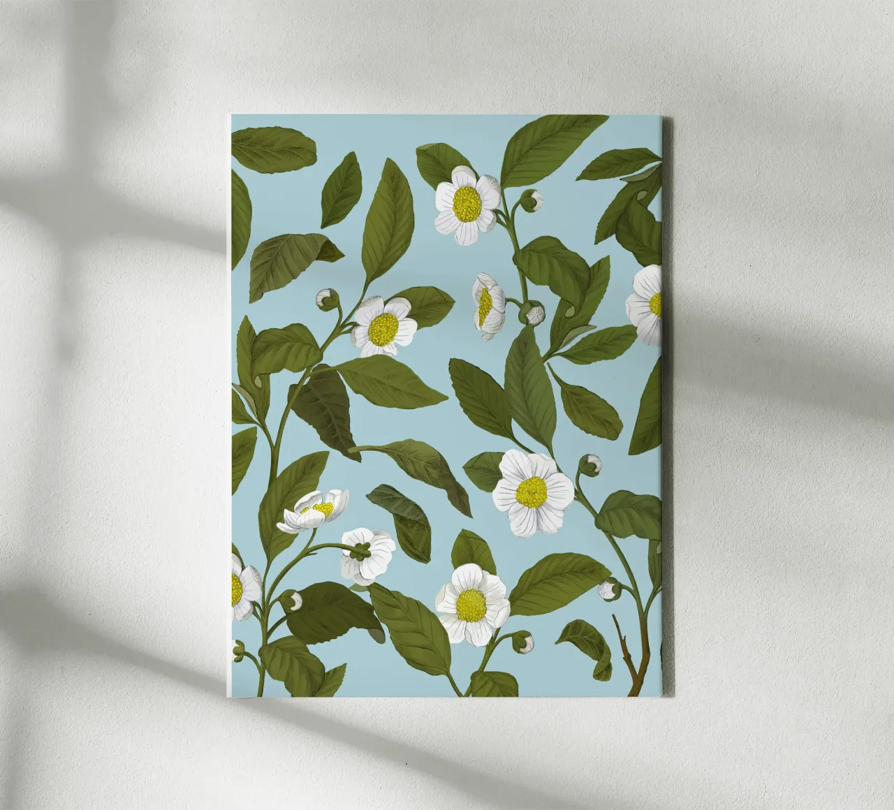Fiori bianchi - Silja Goetz tela con Cornice a cassetta da Monillustrations