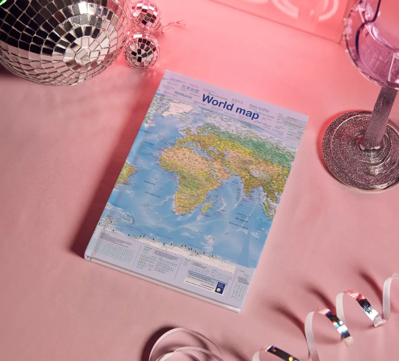 World map 2024 Print notebook by Lyndamaps