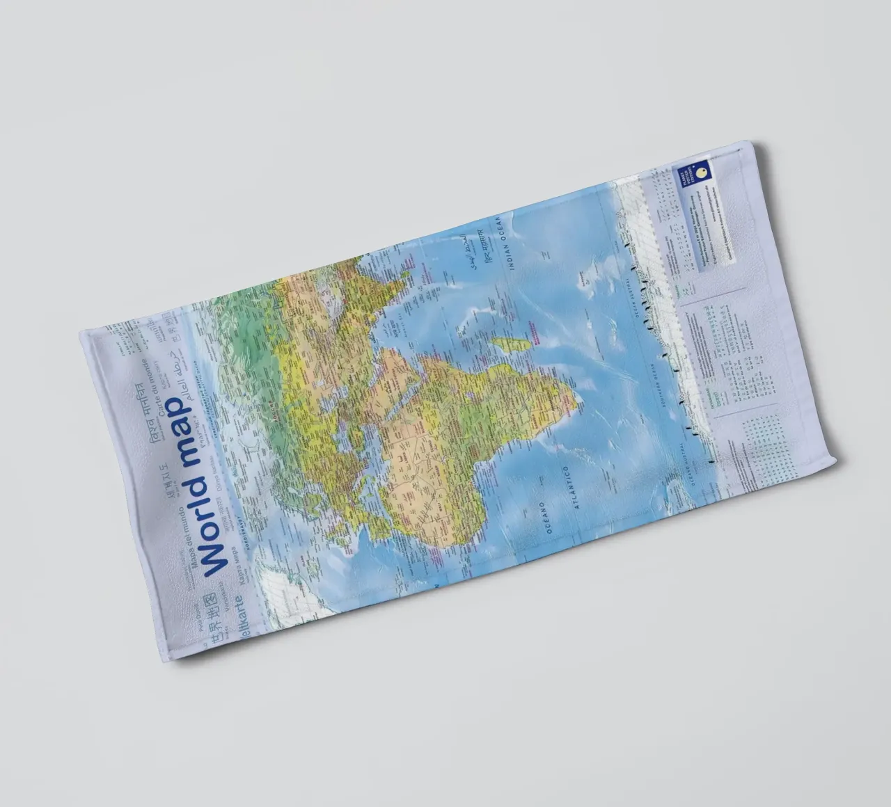 World map 2024 Print towel by Lyndamaps