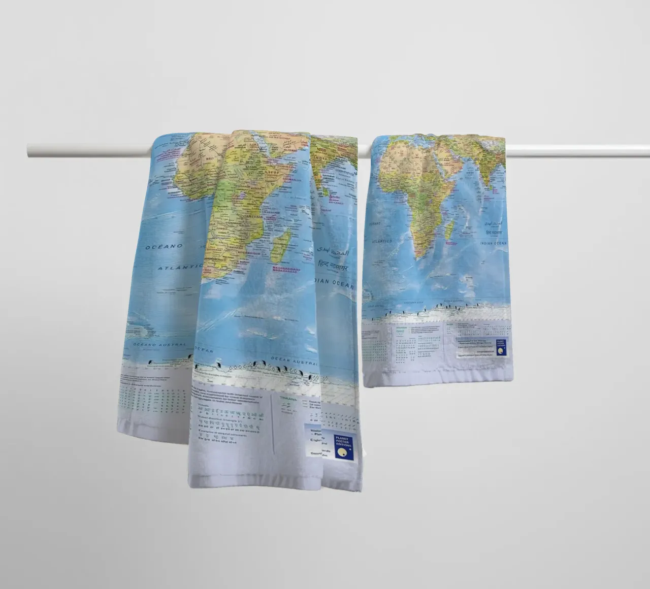 World map 2024 Print towel by Lyndamaps