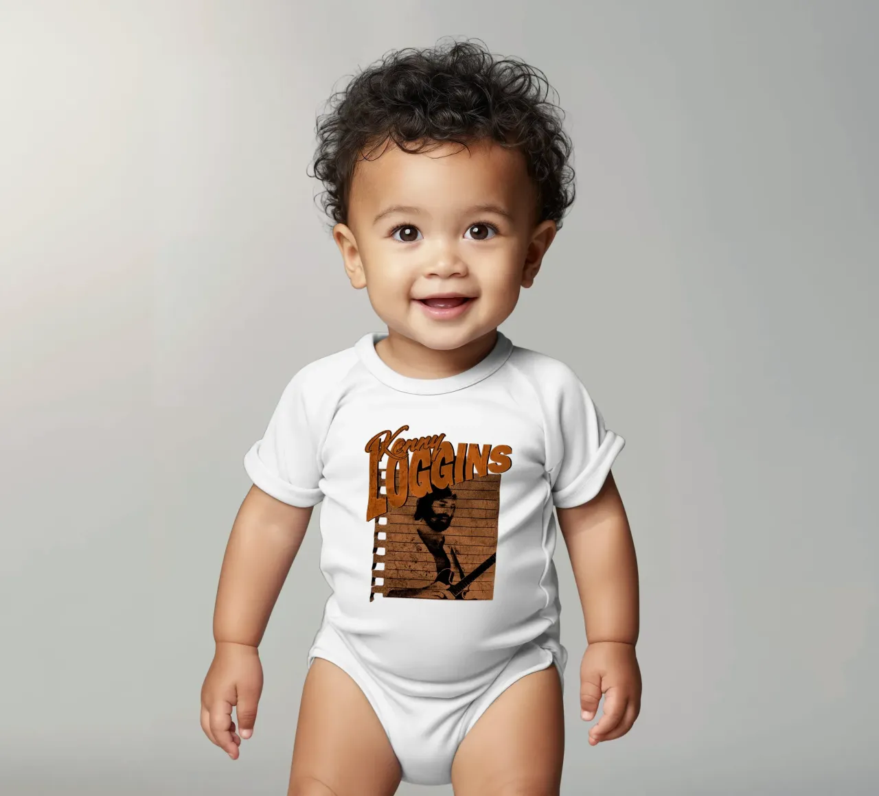Scherenschnitt Pop Kenny Loggins Kurzarm Babybody von mannys_artt