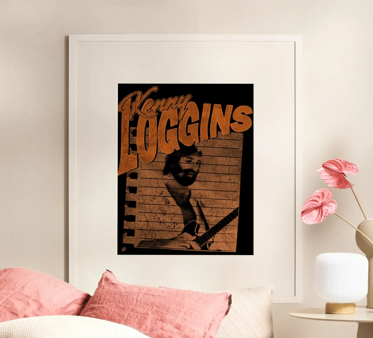 Silhouette Pop Kenny Loggins poster con telaio in legno da mannys_artt