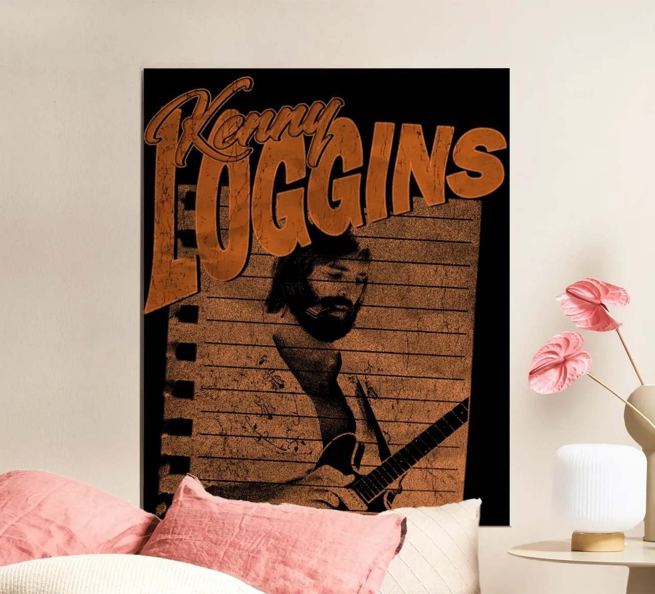 Silhouette Pop Kenny Loggins poster con telaio in legno da mannys_artt