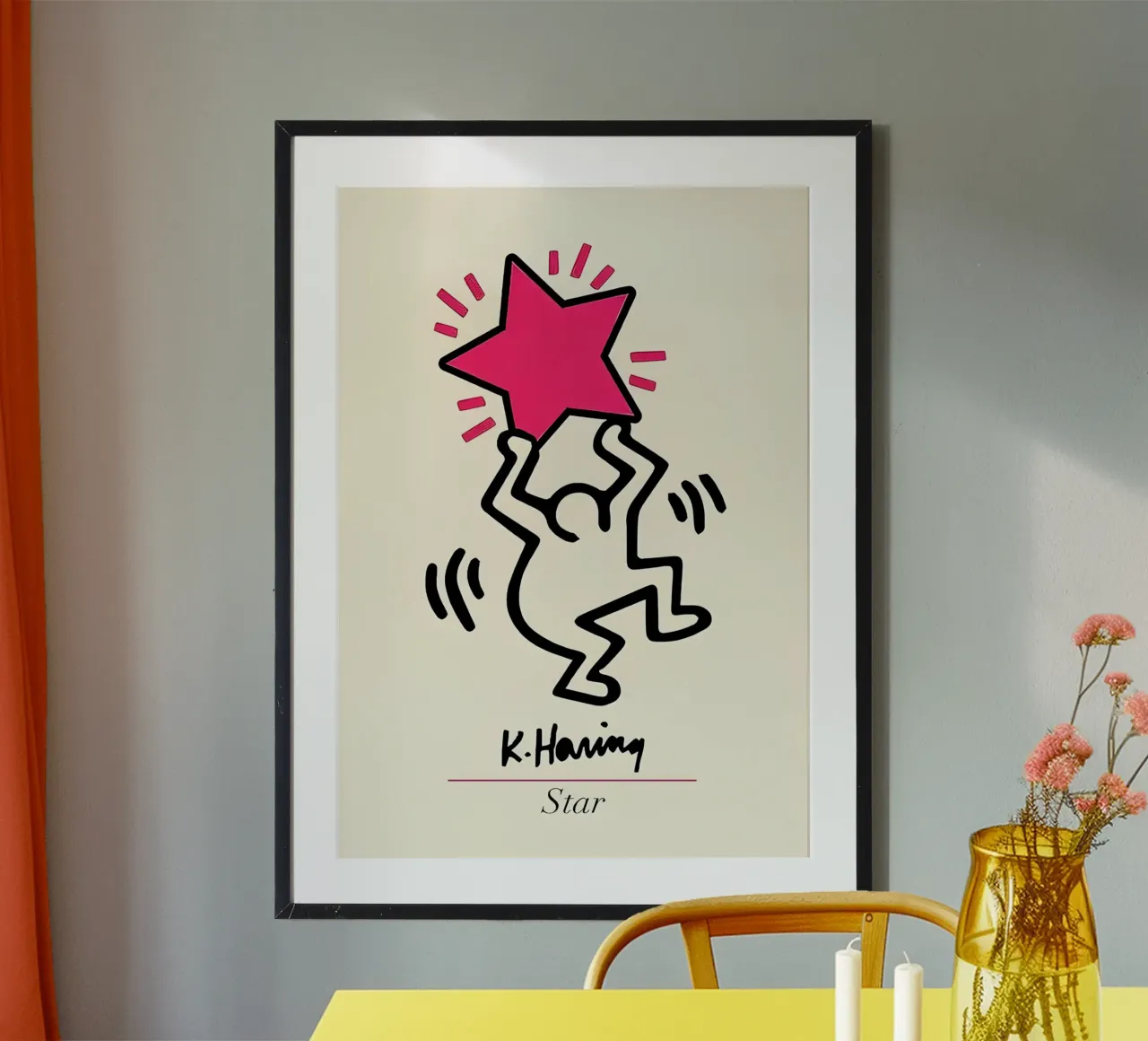 Maglietta classica He Dancing poster con telaio in legno da brands1.0