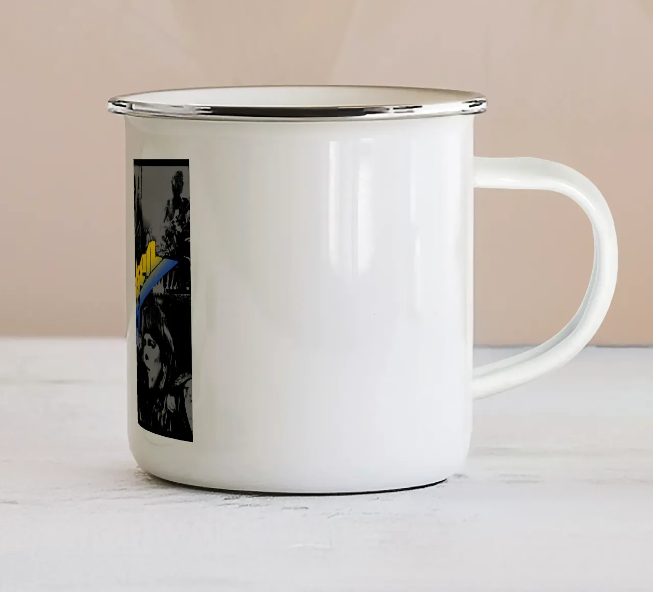 Maglietta classica nera Dokken tazza in smalto da igoshdesigns