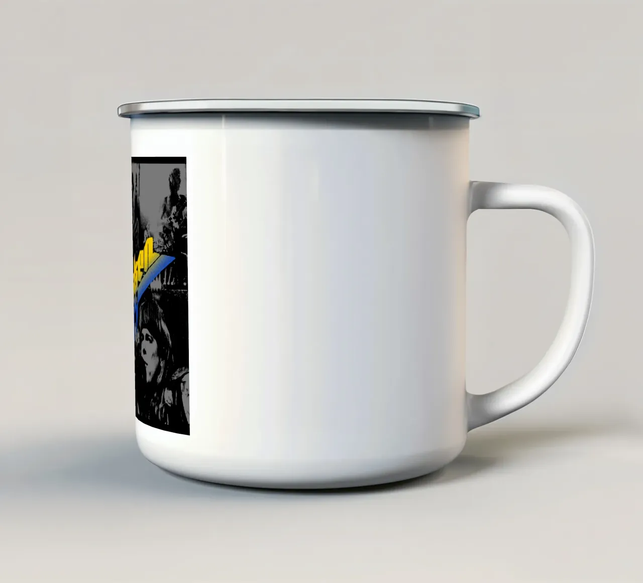 Maglietta classica nera Dokken tazza in smalto da igoshdesigns