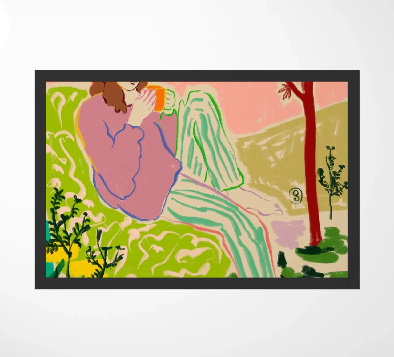CAFFÈ IN UN GIARDINO FRESCO zerbino da Sandra Poliakov