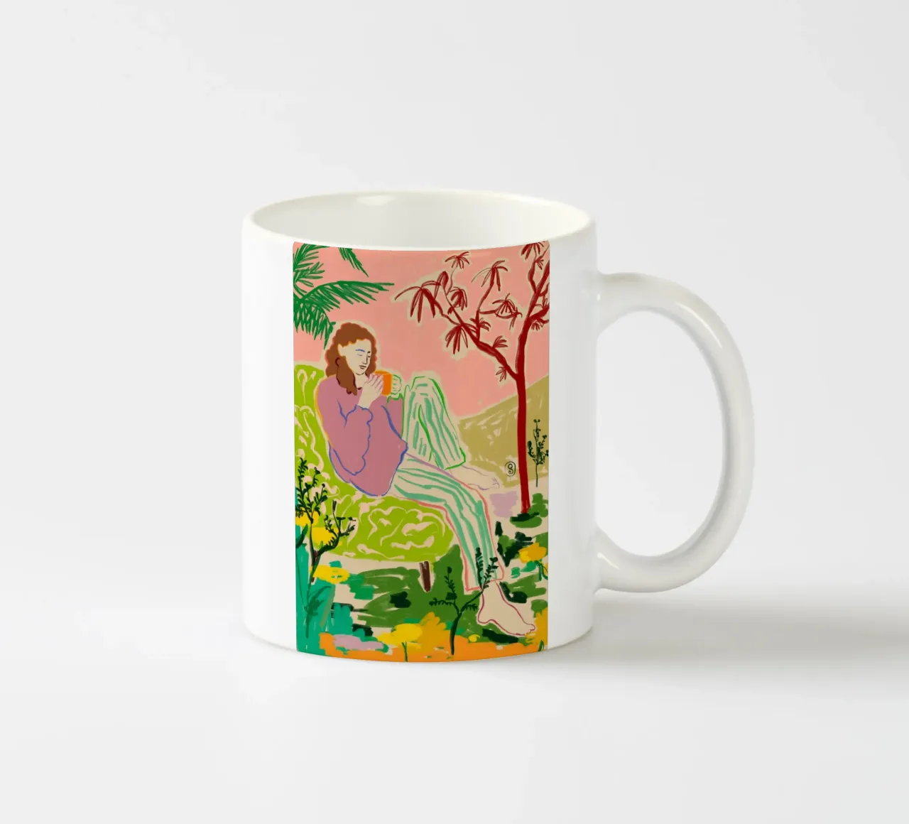 CAFFÈ IN UN GIARDINO FRESCO tazza in ceramica da Sandra Poliakov
