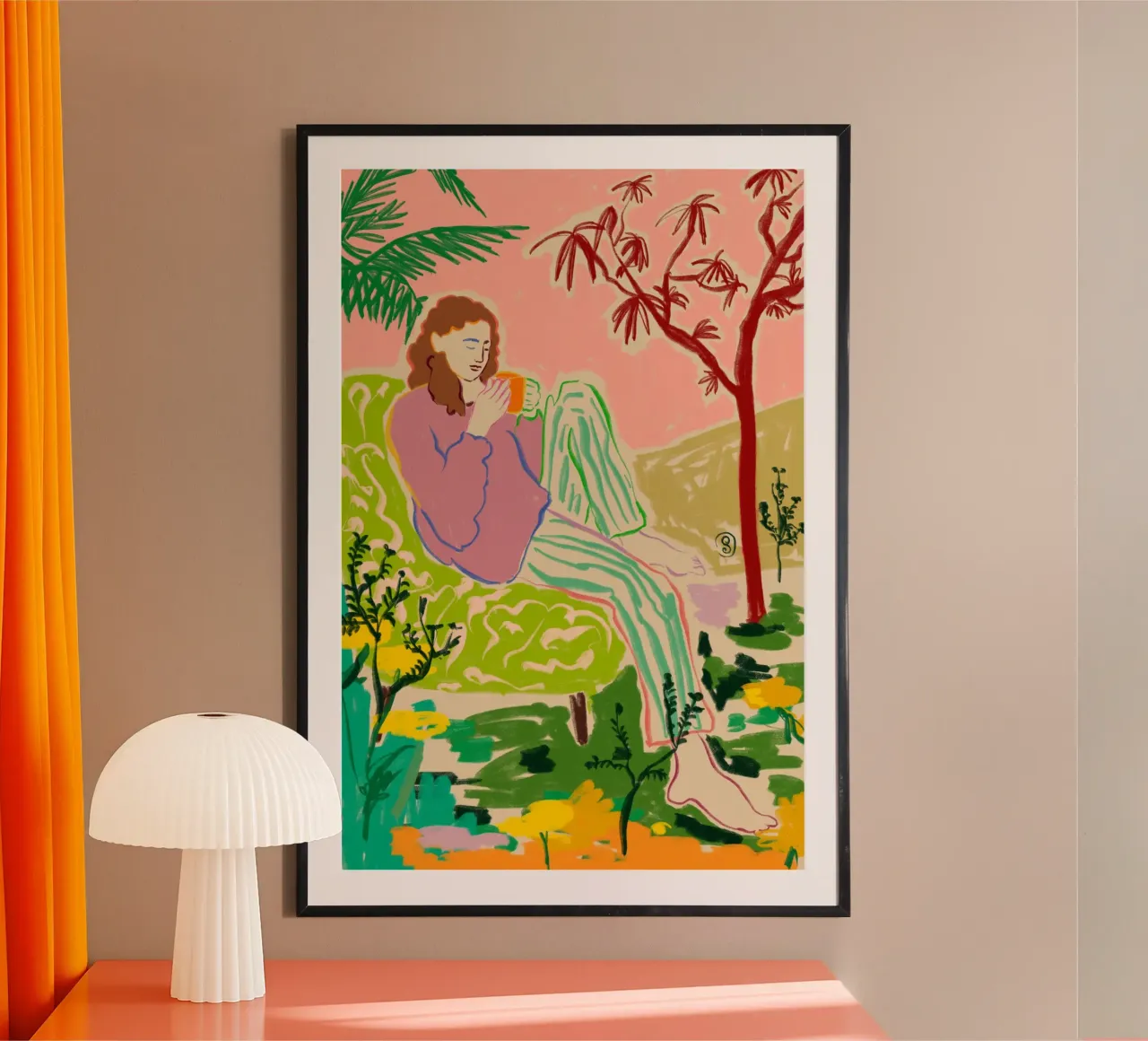 CAFFÈ IN UN GIARDINO FRESCO poster da Sandra Poliakov