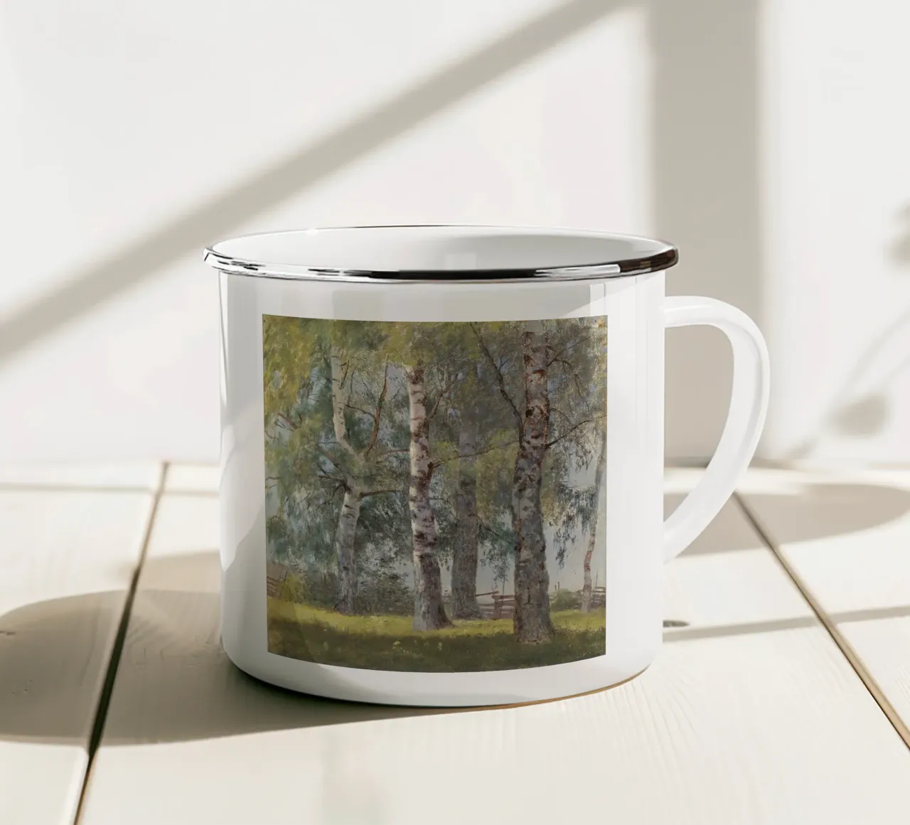 Landscape with Birches tazza in smalto da apoloprints