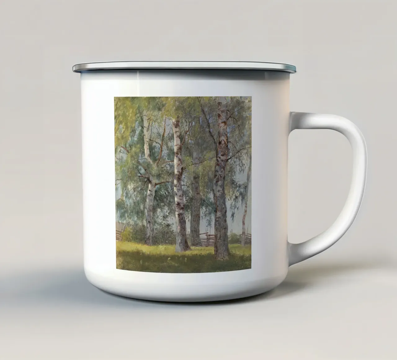 Landscape with Birches tazza in smalto da apoloprints
