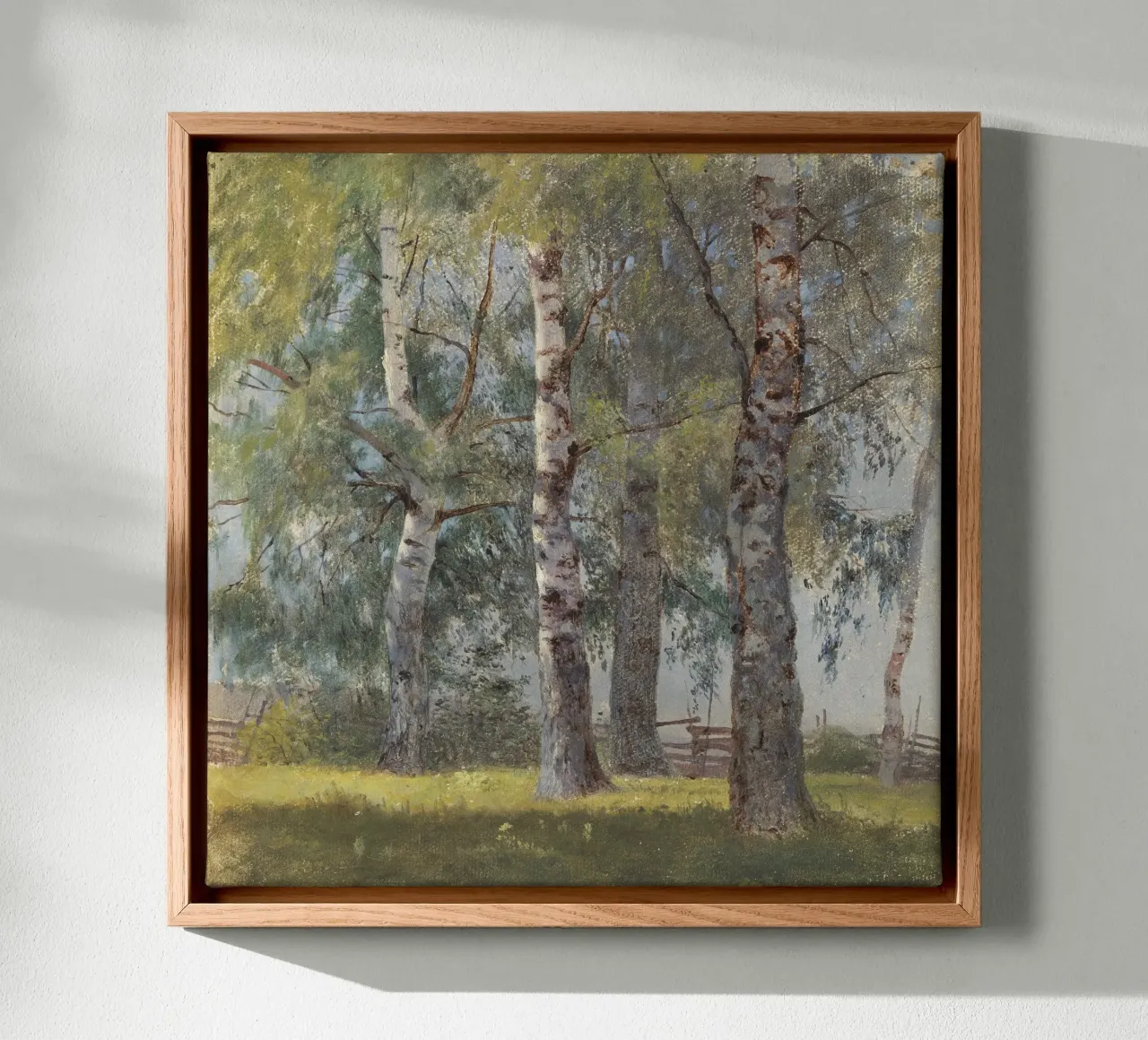 Landscape with Birches tela con Cornice a cassetta da apoloprints