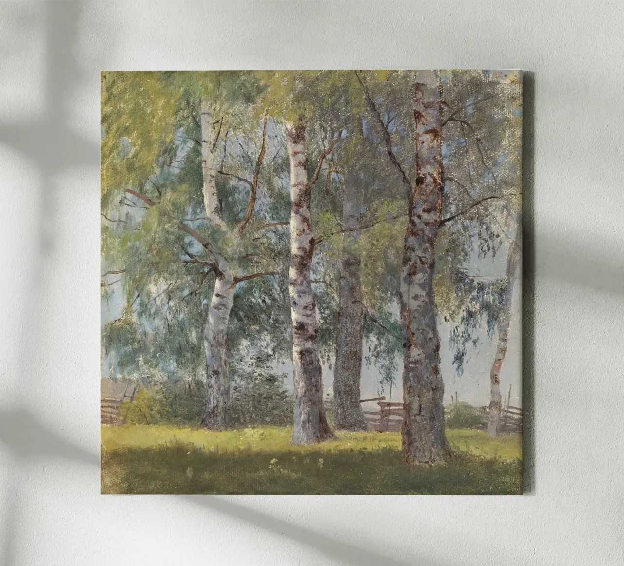 Landscape with Birches tela con Cornice a cassetta da apoloprints
