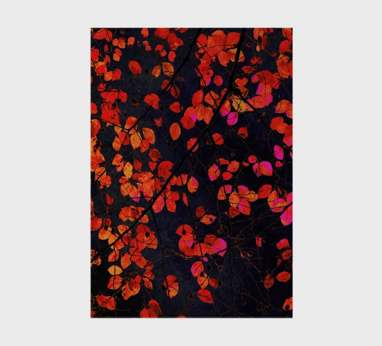 Furious Red Leave notebook by IRIS LEHNHARDT FINE ART