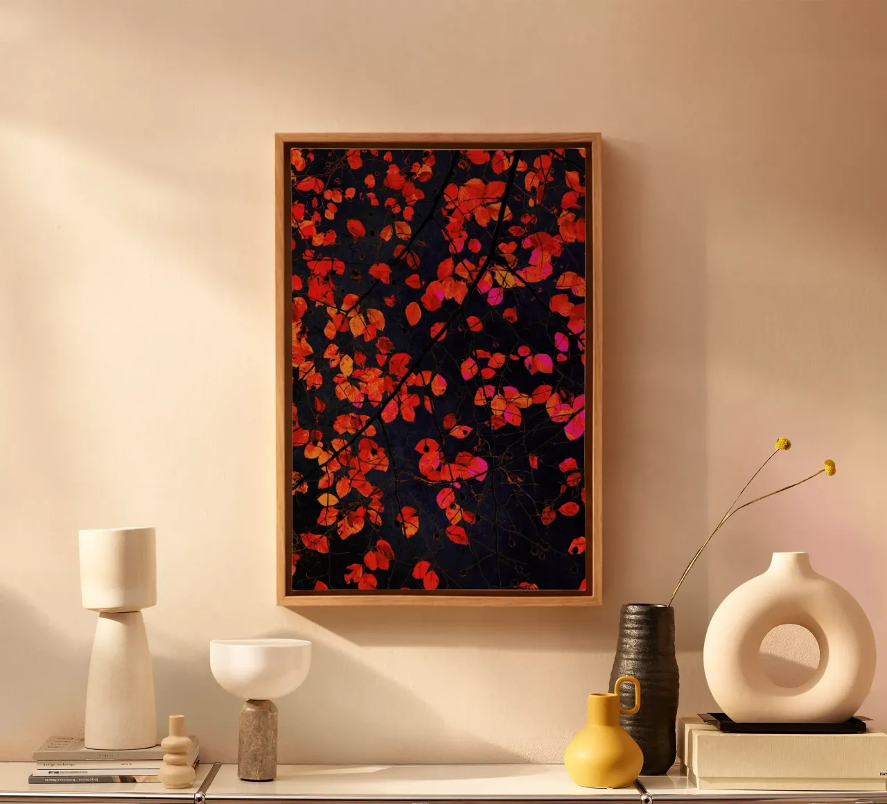 Furious Red Leave tela con Cornice a cassetta da IRIS LEHNHARDT FINE ART