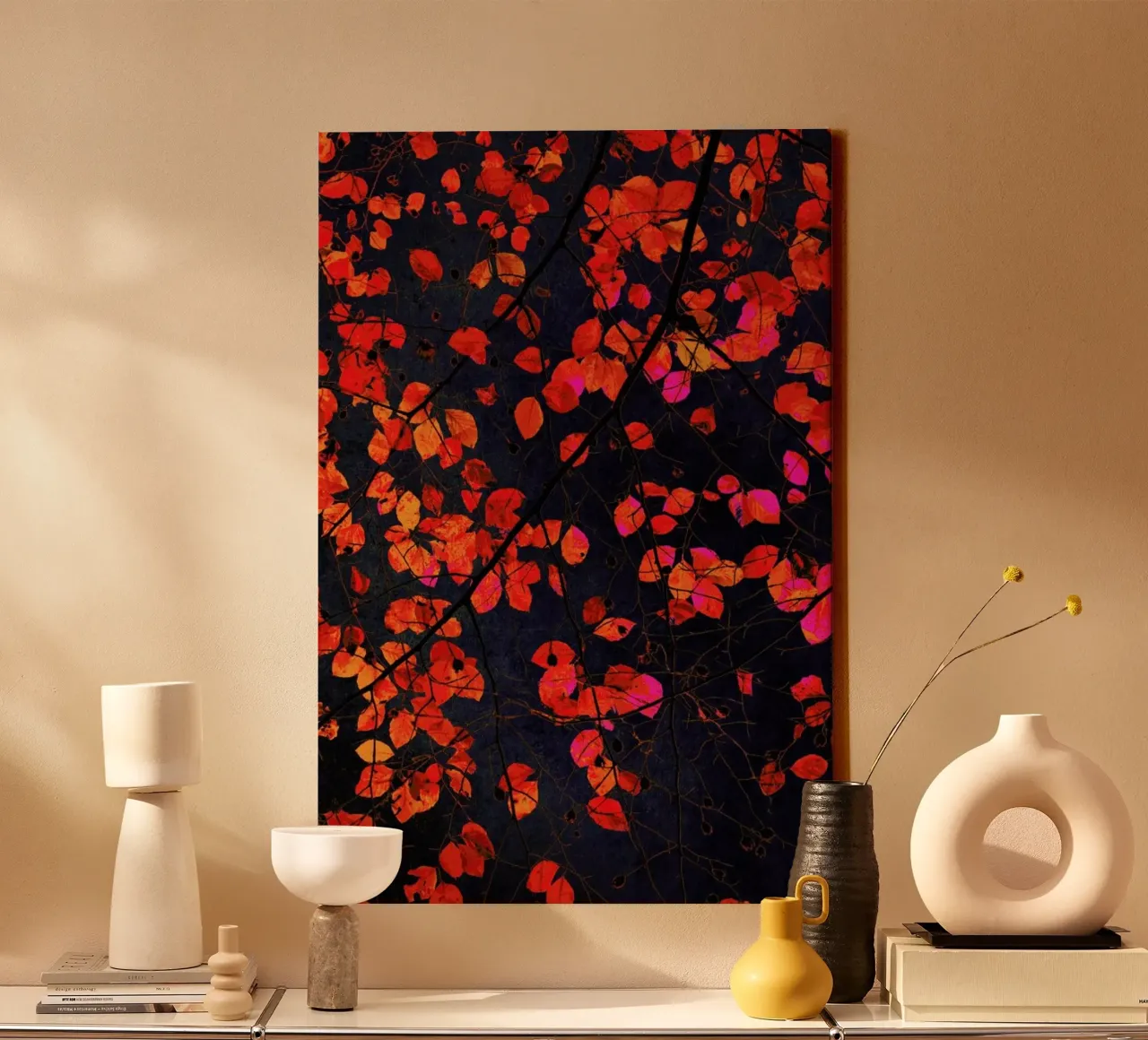 Furious Red Leave tela con Cornice a cassetta da IRIS LEHNHARDT FINE ART