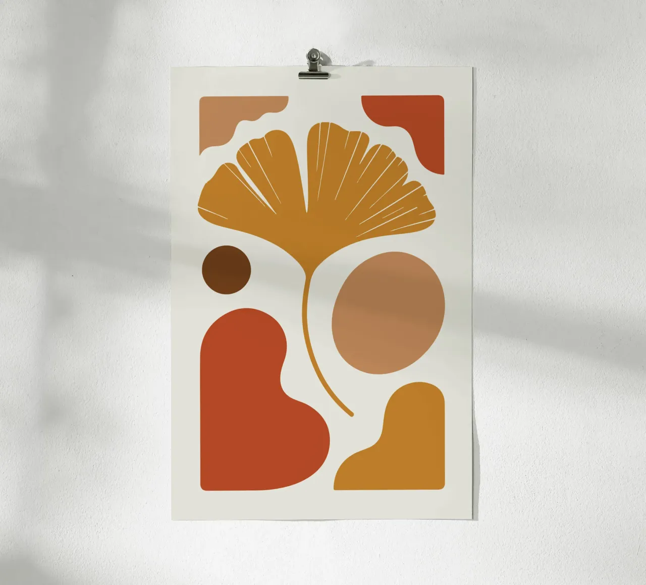 Ginkgo Leaf 1 poster con telaio in alluminio da LisaArtes