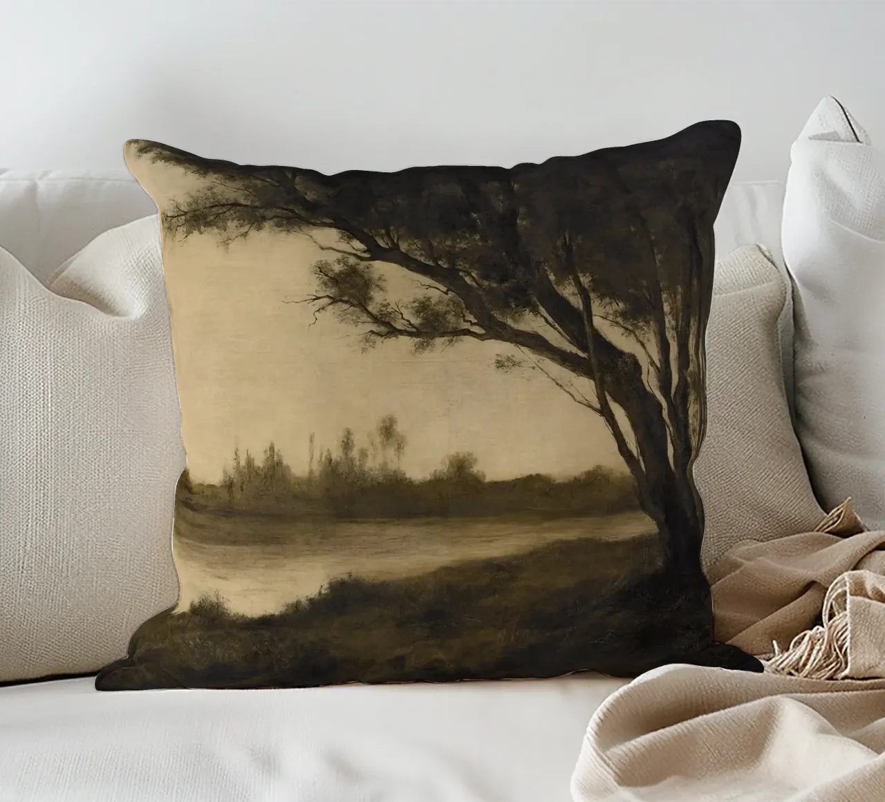 Landscape with Trees cuscino da apoloprints