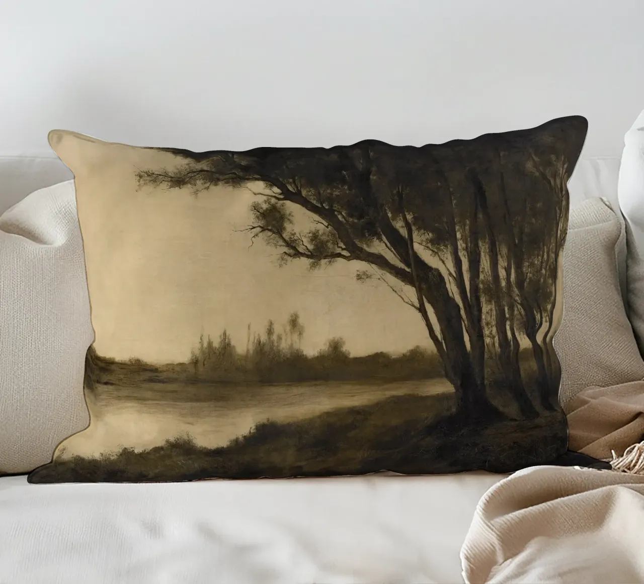 Landscape with Trees cuscino da apoloprints