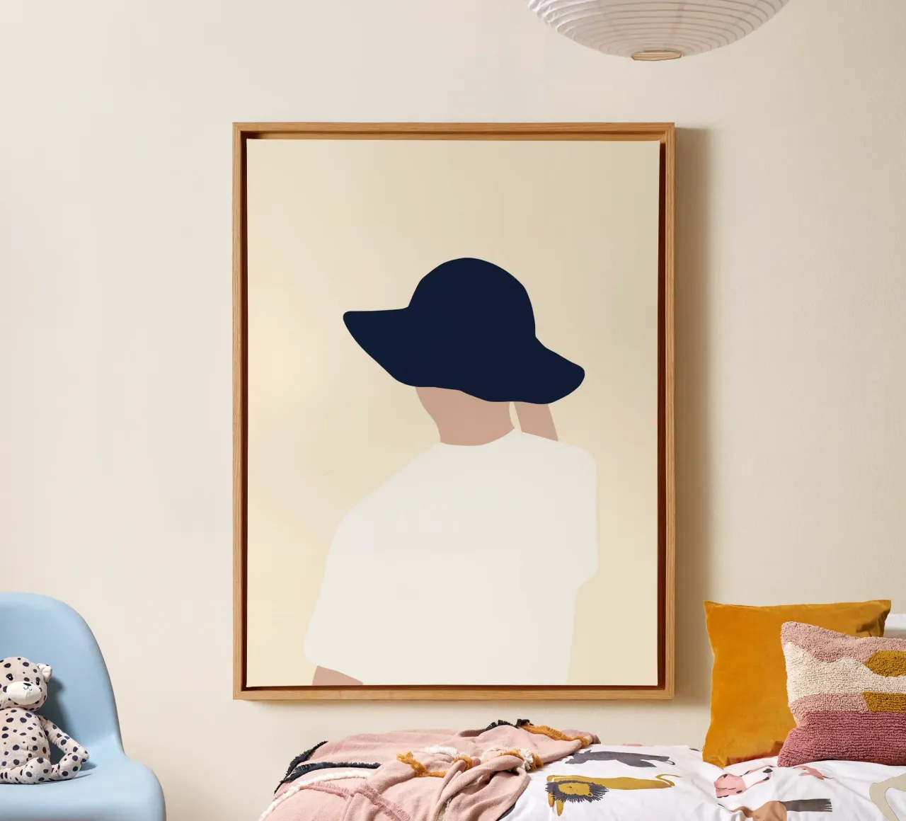 Minimalistic portrait canvas with Floater frame by Little Dean
